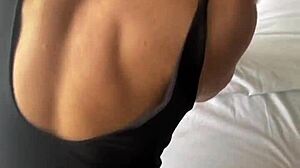 Is that blondie fucking her hairy pussy hard with a blowjob?