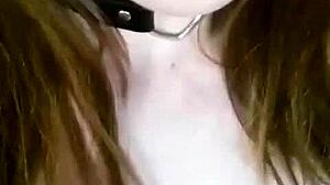 submissive red lipstick deep throat blow job