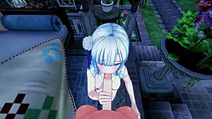 i watch emilia get pov fucked and filled with cum in re zero hentai, it's so cute and intense