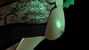 Watch this hot green-haired girl get fucked from behind in 3D?