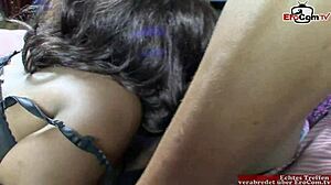 African girls in sexy lingerie lick pussy during ebony lesbian sex intensely