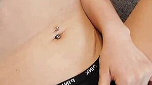 Teen girl enjoys passionate selfie masturbation after university lessons with fingering