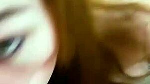 submissive red lipstick deep throat blow job