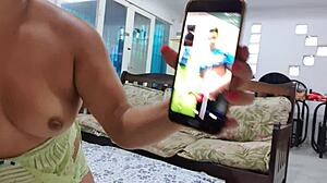 Hot latina makes international video call for daddy