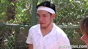 Tennis teen surprises with outdoor play