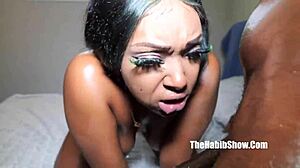 Blu Meree Slobs On Black Cock With Spit And Freak