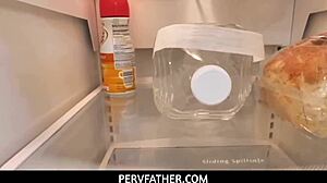 Asian Stepdaughter Ember Snow Gets Cunt Fucked in Kitchen