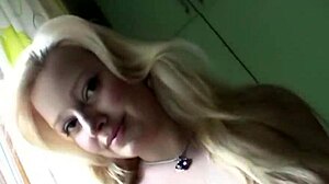 this busty blonde goes solo, playing with her big tits