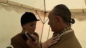 Elegant blonde milf gets refined fucking in hippodrome 😍