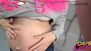 Pregnant woman seduces Latino with massive cock