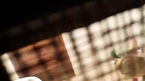 someone is spying in the bathroom that evening.