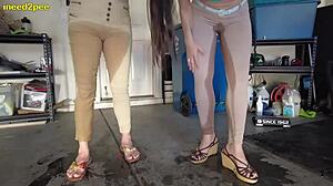 Desperate Woman Wets Her Panties!