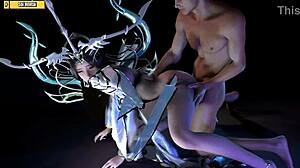 In hentai 3D, the queen enjoys threesome with deepthroat and doggystyle.