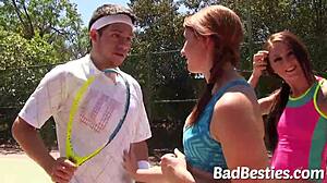 Tennis teen surprises with outdoor play