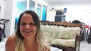 Hot latina makes international video call for daddy