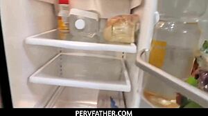 Asian Stepdaughter Ember Snow Gets Cunt Fucked in Kitchen