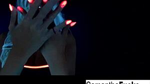 samantha saint masturbates in black light.