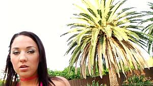 Amaras gives slobbery spunky blowjob in threesome with milf pornstar.