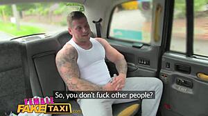 Female fake taxi driver gets big tits covered in hot cum