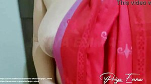 Indian Aunty Teases with BIG JUICY BOOBS and TIGHT HAIRY PUSSY.