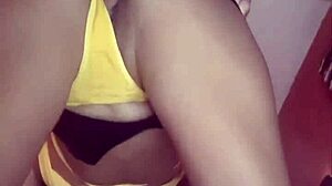 with my horny sister-in-law alone at home, i make her vagina foam