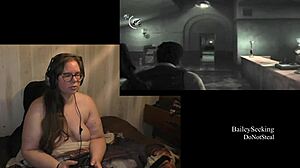 Naked woman plays evil within game with piercings and tattoos