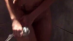 Cute blonde babe enjoys a relaxing shower with big boobs. 😊