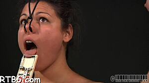 Leather pet receives blowjob after mask removal in hardcore competition