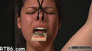 Leather pet receives blowjob after mask removal in hardcore competition