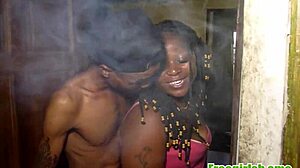 boyfriend devours pussy in kitchen setting