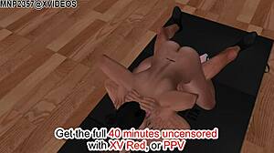 Fit Shortstack Woman in Yoga Pants Rough Sex at Gym