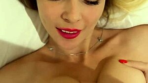 He shakes his cock at the beautiful blonde