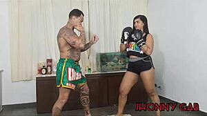 Nicoly Mattos is fucking her student right there in the boxing class, amateurs love it