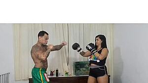 Nicoly Mattos is fucking her student right there in the boxing class, amateurs love it
