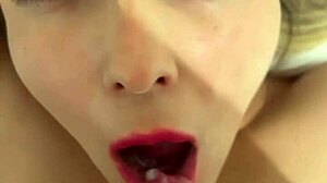 He shakes his cock at the beautiful blonde