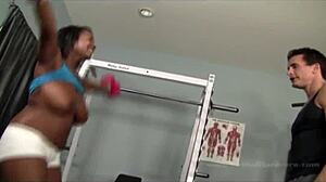 Huge Tit BBW Ebony Workout with Massive White Shaft