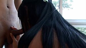 Carmen deepthroats and drains dick with her mouth