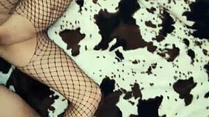 In EROTIC mesh bodysuit and HEELS, FUCKING couple close-up