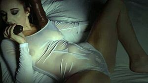 Young Oiled Brunette Teen 18+ Performs Deep Blowjob on Monster Black Cock in High Definition Interracial Scene