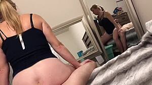 Blonde Rides Big White Cock Hard.