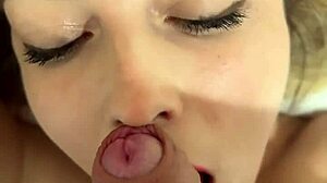 He shakes his cock at the beautiful blonde