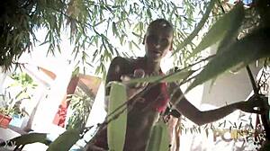 Jade Laroche, 19, Sucking Cock in First Anal Group Scene by Pool.