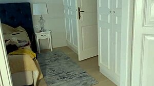 Petite blonde babe surprises with incredible shower blowjob