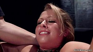 blonde sub bound for hardcore anal gagging session