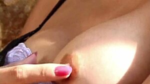 Hot Japanese babe rubbing nipples and pussy drives me wild!