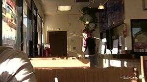 blonde sweetie gets pussy smashed in bathroom 💦