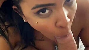 Latina amateur in doggystyle with big black cock, bareback anal, assfucking, and blowjob. She rides monster cock hard.