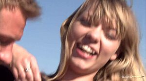 blonde sweetie gets pussy smashed in bathroom 💦