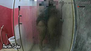 indian couple having sex in hotel bathroom with blowjob