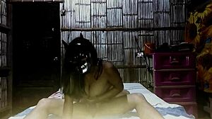 Filipina teen disguises as gatubela and gets fucked by a novice with a fresh hard cock in doggystyle position